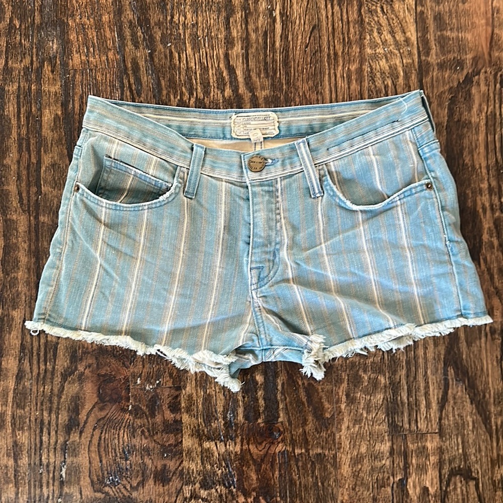 Current/Elliott size 25 striped denim cut offs